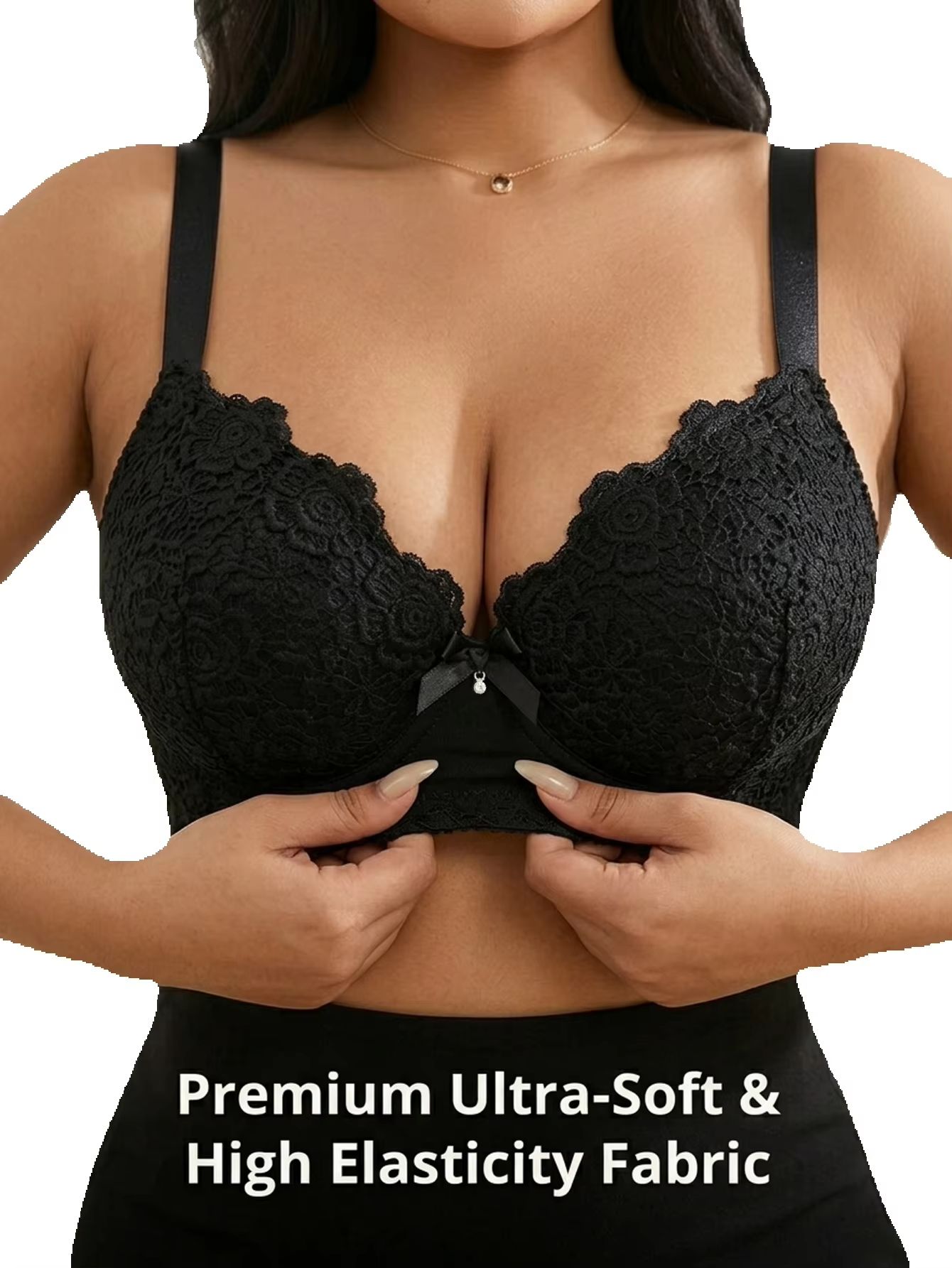 Underwire Bra Padded - Kadın Büyük Beden Çiçek Desenli Destekli
