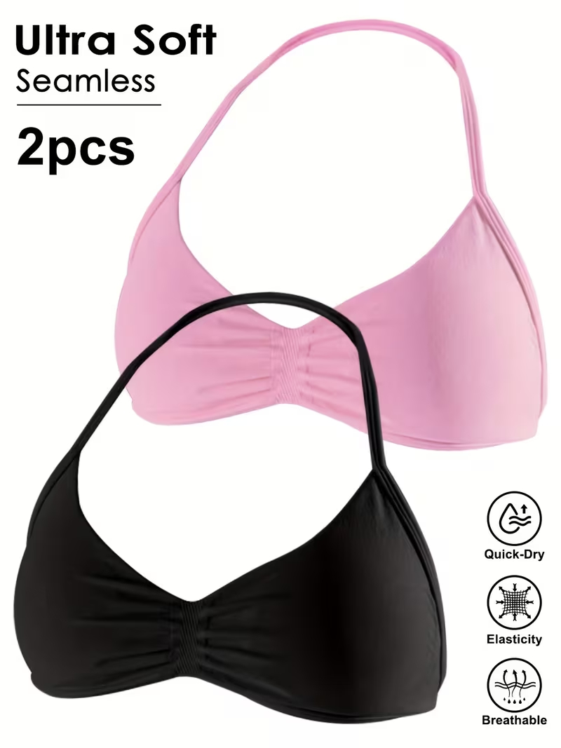 Underwire Bra Padded - 2 adet dikişsiz seksi açık arka