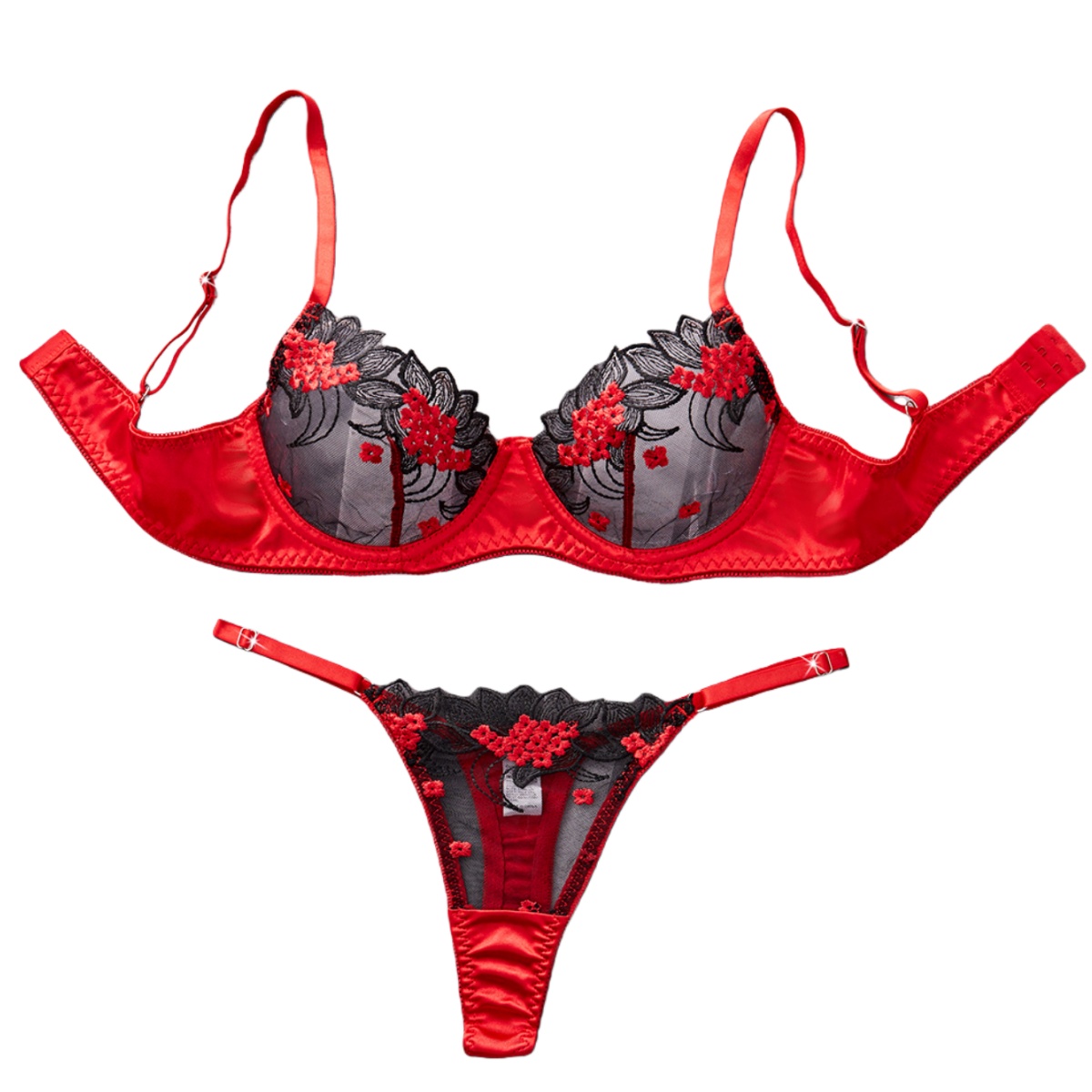 Sıcak Satış 2 Parça Çiçek Nakı - Sheer Mesh Bra incelemesi ve fiyatı